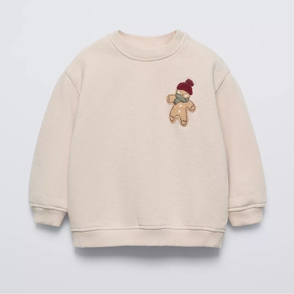NWT ZARA Gingerbread Cookie sweatshirt 3-6m
